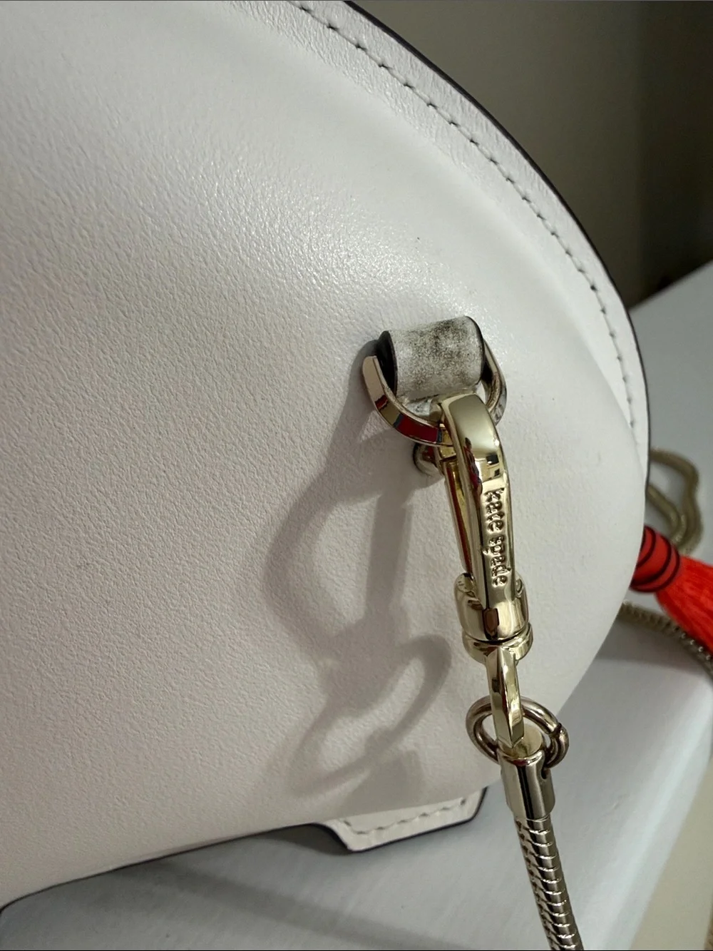 Kate Spade Tiny Elephant Crossbody Purse White Red